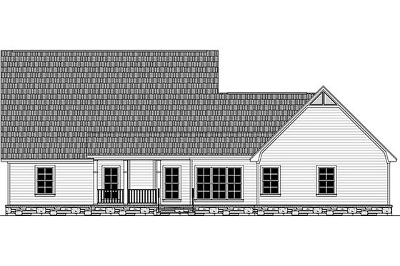 Exterior - Rear Elevation for Country House Plan #21-386 - 4 bed, 2.5 bath