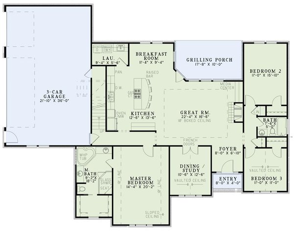 Traditional Floor Plan - Main Floor Plan #17-2343