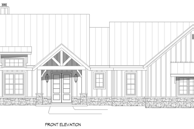 Architectural House Design - Exterior - Front Elevation 3 for Farmhouse House Plan #932-1382 - 3 bed, 2.5 bath