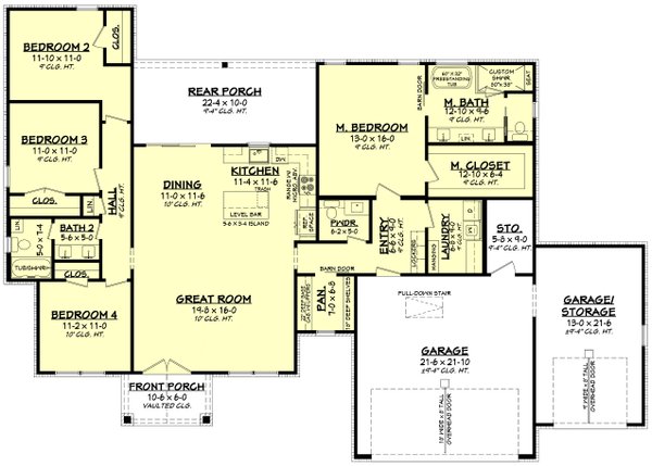 Farmhouse Floor Plan - Main Floor Plan #430-388