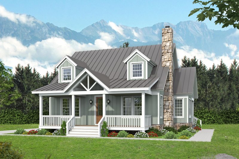Architectural House Design - Cabin Exterior - Front Elevation Plan #932-252