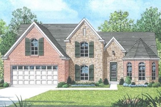 Exterior - Front Elevation for European House Plan #424-174 - 3 bed, 2 bath