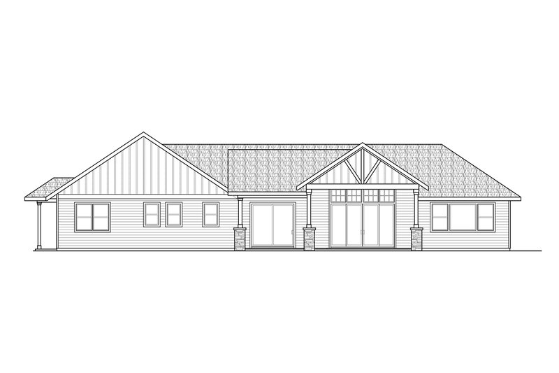 Dream House Plan - Exterior - Rear Elevation for Craftsman House Plan #124-1342 - 3 bed, 2 bath