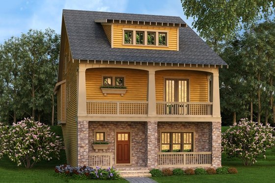 Exterior - Front Elevation for Craftsman House Plan #419-302 - 3 bed, 4.5 bath