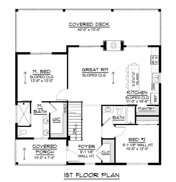 Modern Floor Plan - Main Floor Plan #1064-319