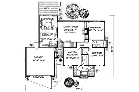 Floor Plan - Main Floor for Traditional House Plan #312-420 - 3 bed, 2 bath