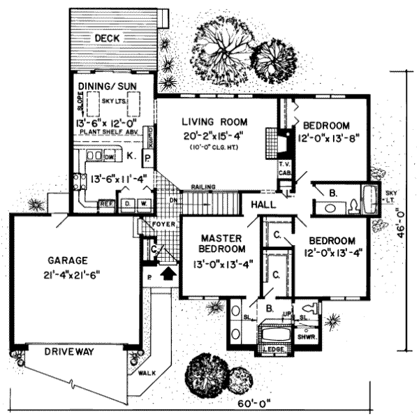 Floor Plan - Main Floor for Traditional House Plan #312-420 - 3 bed, 2 bath