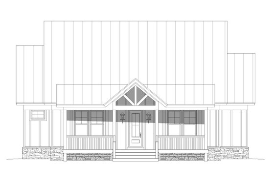 Exterior - Front Elevation 3 for Farmhouse House Plan #932-345 - 3 bed, 2.5 bath