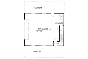 Floor Plan - Lower Floor for Country House Plan #117-687 - 2 bed, 2 bath