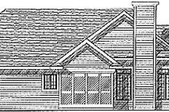 Exterior - Rear Elevation for Traditional House Plan #70-204 - 3 bed, 2 bath