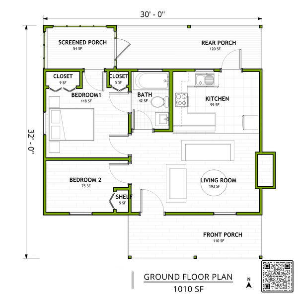 Adobe / Southwestern Floor Plan - Main Floor Plan #1106-19