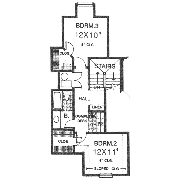 Craftsman Floor Plan - Upper Floor Plan #310-492
