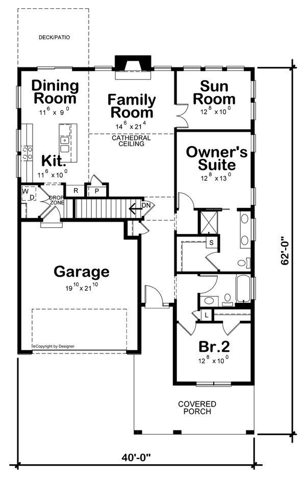 Traditional Floor Plan - Main Floor Plan #20-2592