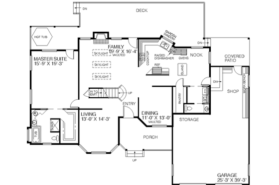 Floor Plan - Main Floor House Plan #60-192 - 3 bed, 2.5 bath