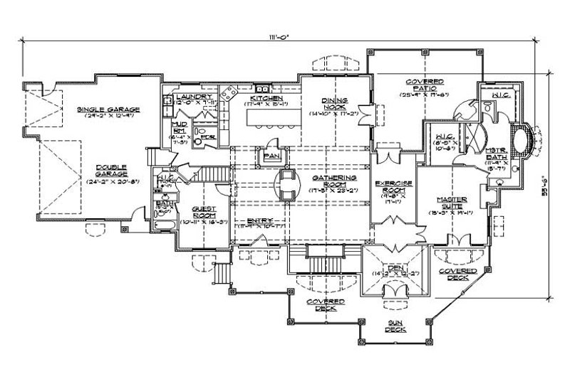 Home Plan - Floor Plan - Main Floor for Craftsman House Plan #5-469 - 5 bed, 5.5 bath