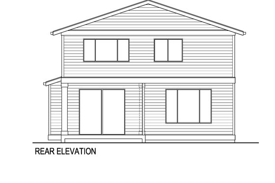 Exterior - Rear Elevation for Contemporary House Plan #569-63 - 5 bed, 3 bath