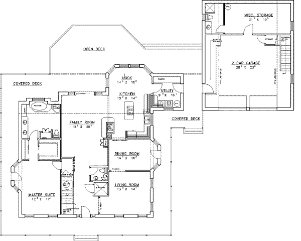 Architectural House Design - Colonial Floor Plan - Main Floor Plan #117-160