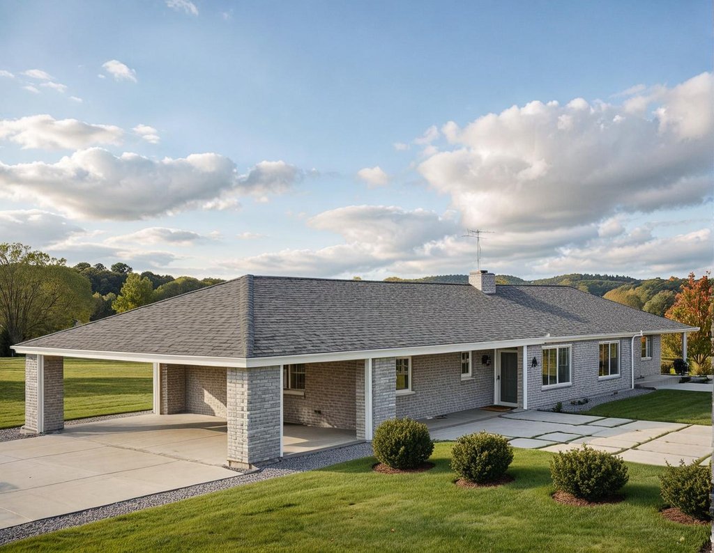 Exterior - Front Elevation 2 for Ranch House Plan #117-1086 - 4 bed, 4 bath