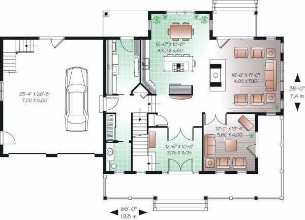 House Plan Design - Farmhouse Floor Plan - Main Floor Plan #23-729