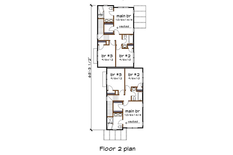 Dream House Plan - Floor Plan - Upper Floor for Modern House Plan #79-368 - 3 bed, 2.5 bath