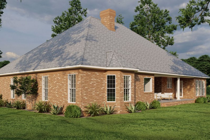 House Plan Design - Exterior - Rear Elevation 1 for European House Plan #17-2060 - 4 bed, 3 bath