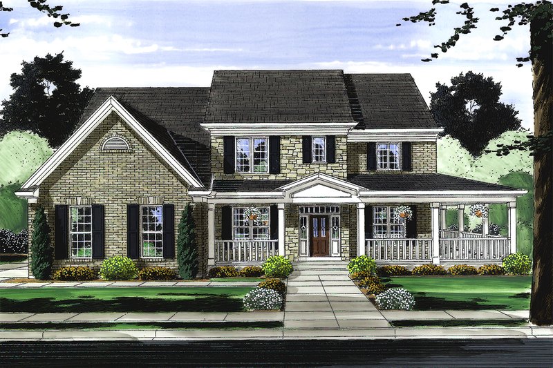 Dream House Plan - Traditional Exterior - Front Elevation Plan #46-848