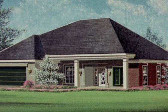 Exterior - Front Elevation for European House Plan #15-113 - 3 bed, 2 bath