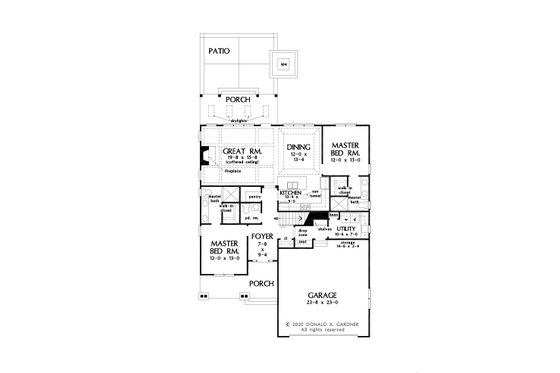 Floor Plan - Main Floor for Cottage House Plan #929-1126 - 3 bed, 3.5 bath
