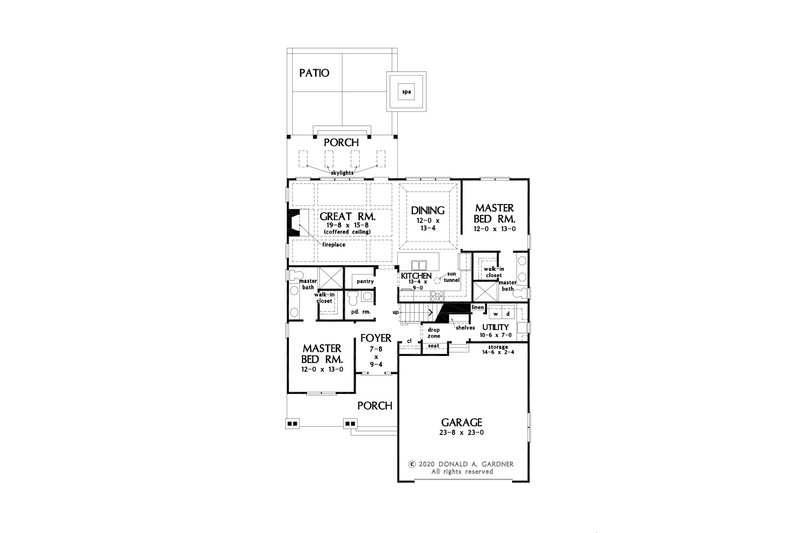 Architectural House Design - Floor Plan - Main Floor for Cottage House Plan #929-1126 - 3 bed, 3.5 bath
