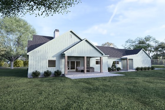 Exterior - Rear Elevation 1 for Farmhouse House Plan #923-426 - 3 bed, 2.5 bath