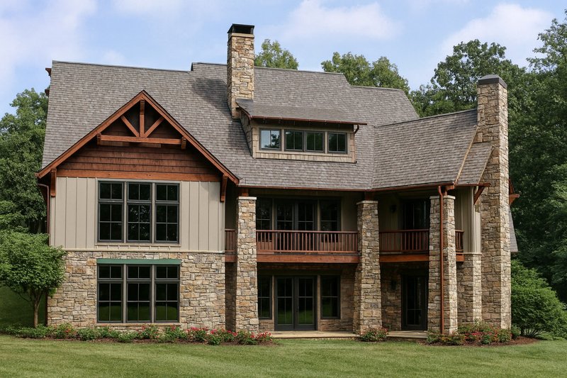 Home Plan - Exterior - Rear Elevation for Craftsman House Plan #17-3323 - 5 bed, 5 bath