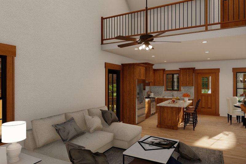 House Blueprint - Interior - Family Room for Craftsman House Plan #17-3370 - 3 bed, 2 bath