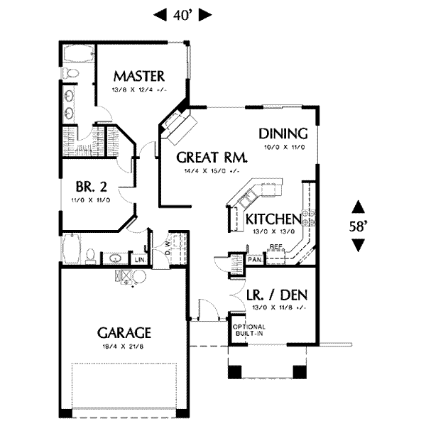 House Plan Design - Craftsman Floor Plan - Main Floor Plan #48-189