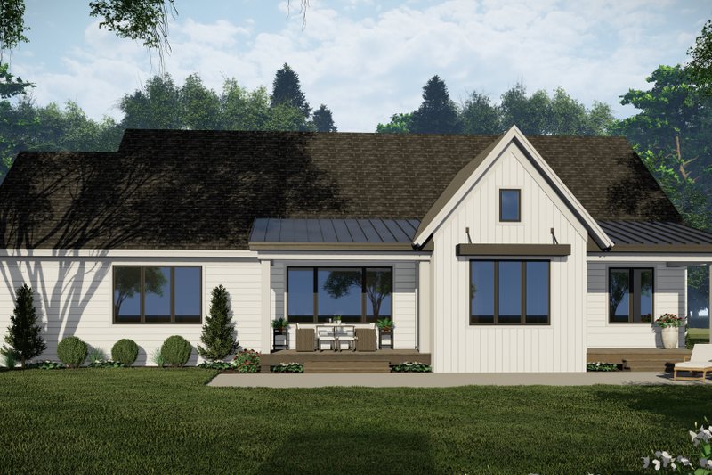 Home Plan - Exterior - Rear Elevation 1 for Farmhouse House Plan #51-1235 - 3 bed, 3.5 bath