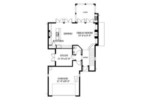 Floor Plan - Main Floor for Beach House Plan #426-20 - 3 bed, 2.5 bath