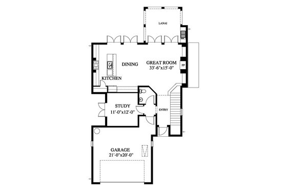 Floor Plan - Main Floor for Beach House Plan #426-20 - 3 bed, 2.5 bath