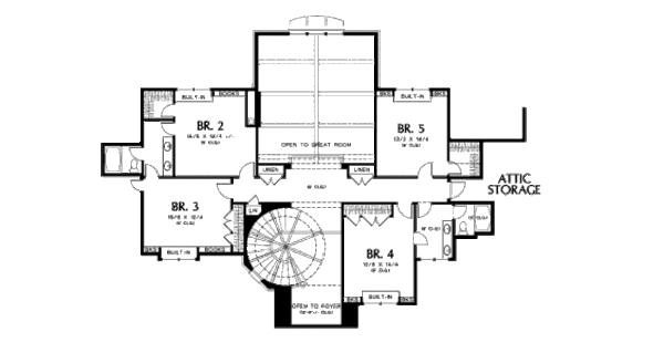 Architectural House Design - European Floor Plan - Upper Floor Plan #48-258