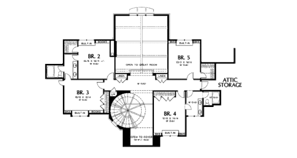 House Blueprint - European Floor Plan - Upper Floor Plan #48-258