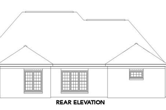 Exterior - Rear Elevation for European House Plan #81-965 - 3 bed, 3 bath