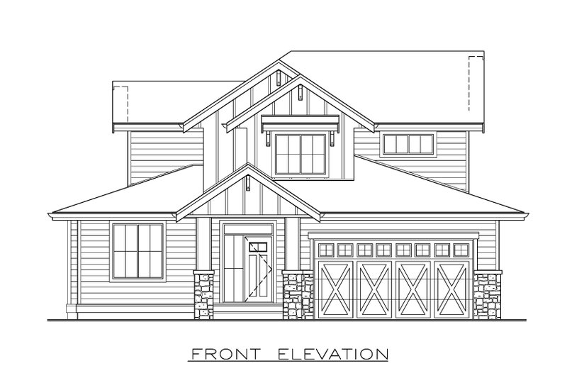 House Design - Exterior - Front Elevation 3 for Farmhouse House Plan #1100-9 - 4 bed, 2.5 bath