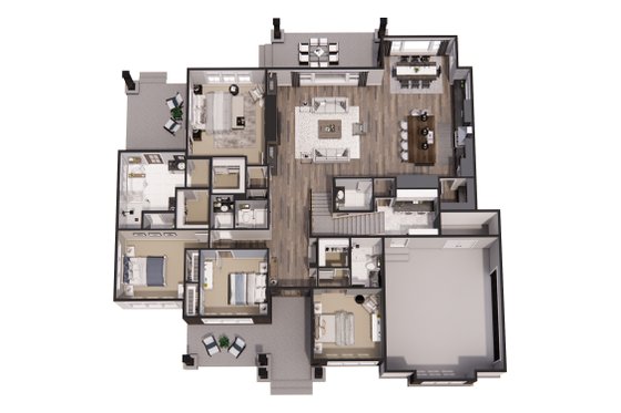 Floor Plan - Main Floor 1 for Farmhouse House Plan #51-1239 - 4 bed, 3.5 bath