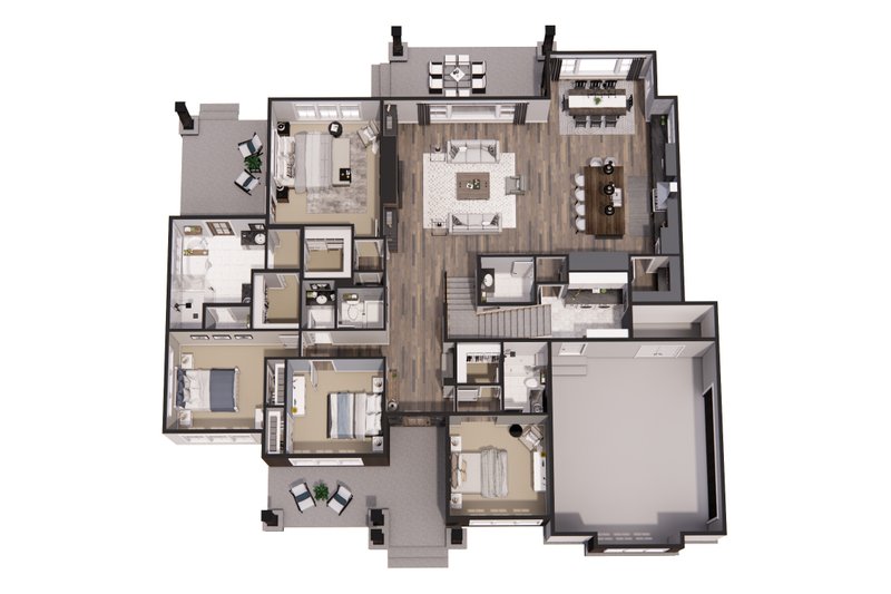 Home Plan - Floor Plan - Main Floor 1 for Farmhouse House Plan #51-1239 - 4 bed, 3.5 bath