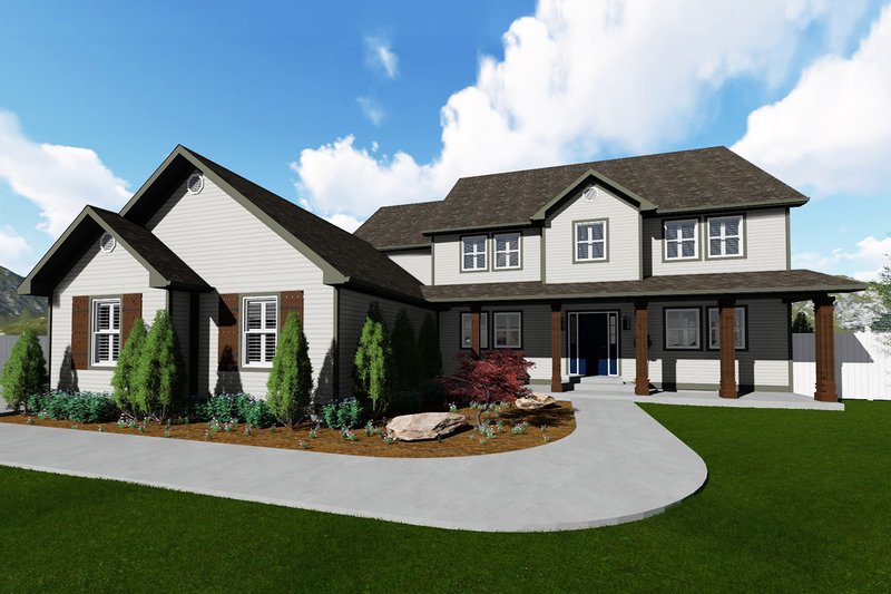 Dream House Plan - Farmhouse Exterior - Front Elevation Plan #1060-1