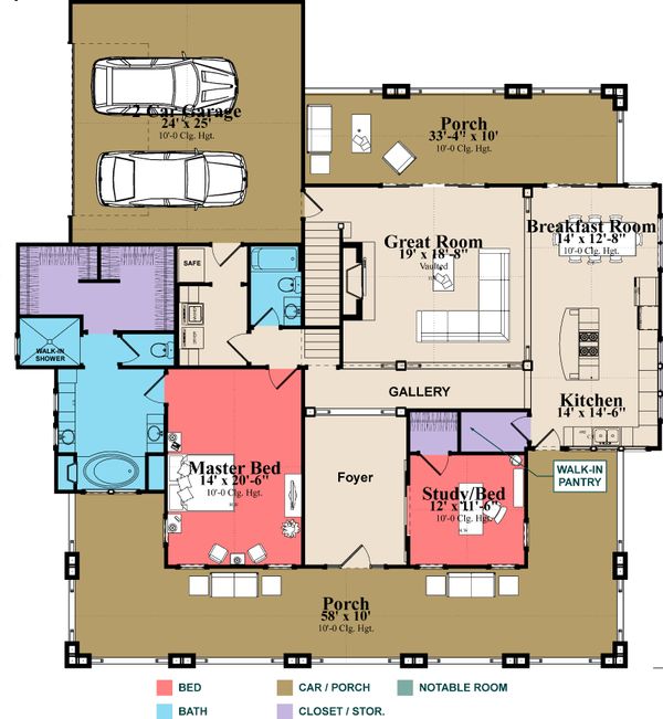 Bungalow Floor Plan - Main Floor Plan #63-404
