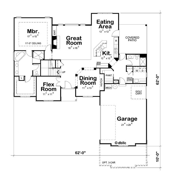 Architectural House Design - Floor Plan - Main Floor for Modern House Plan #20-2663 - 4 bed, 4.5 bath
