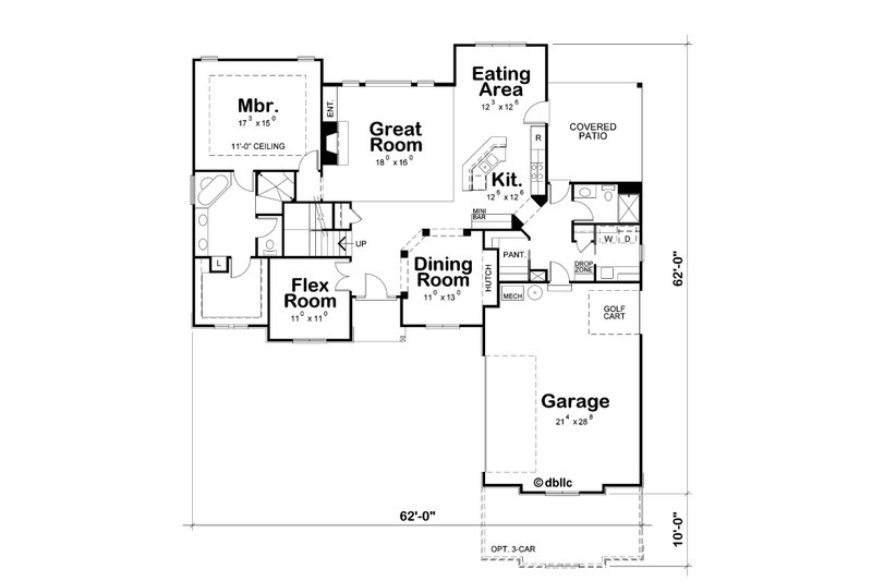 Architectural House Design - Floor Plan - Main Floor for Modern House Plan #20-2663 - 4 bed, 4.5 bath
