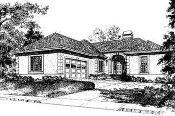 Exterior - Front Elevation for European House Plan #322-118 - 3 bed, 2.5 bath