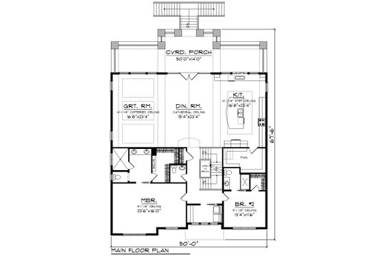 Floor Plan - Main Floor for Traditional House Plan #70-1435 - 5 bed, 5.5 bath