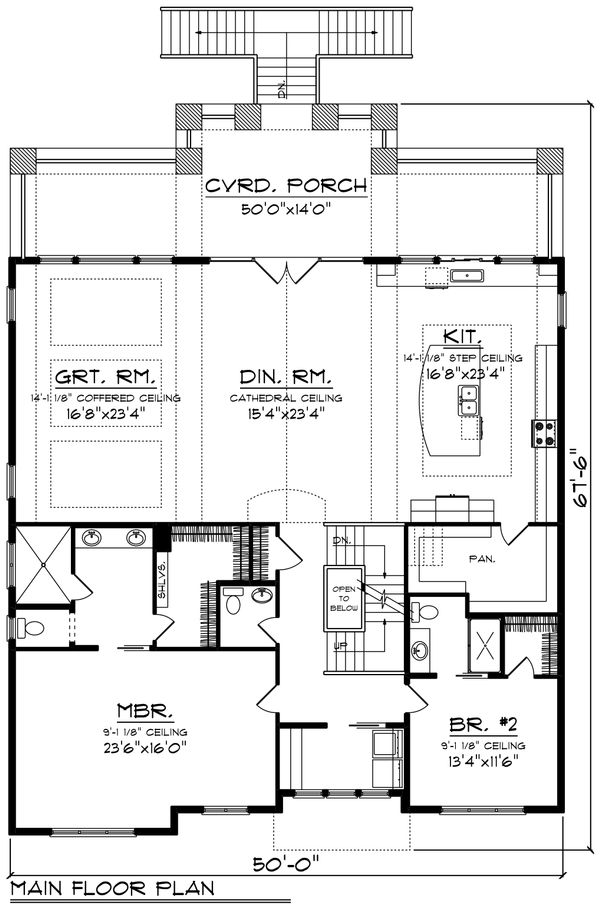 House Design - Traditional Floor Plan - Main Floor Plan #70-1435
