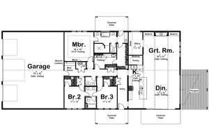 Floor Plan - Main Floor for Barndominium House Plan #455-240 - 3 bed, 2.5 bath